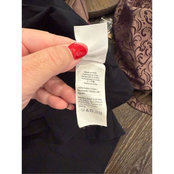 J. Crew Black Cotton Tiered Button Up Beach Dress sz L NWOT - Picture 6 of 6